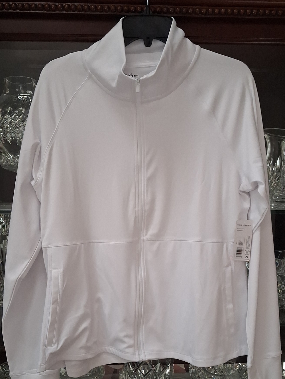 Calvin Klein Women’s White Full-Zip Bomber Jacket